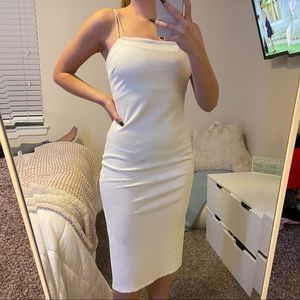 White Midi Dress with Slit